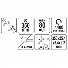 YATO Disc diamantat beton, 350x25.4 mm, ud/uscat..